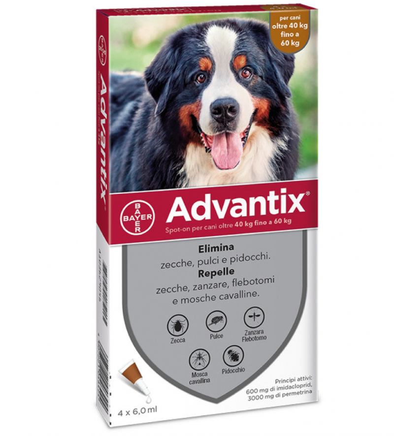 Advantix® spot-on per cani da 40 a 60 kg protezione contro pulci e zecche