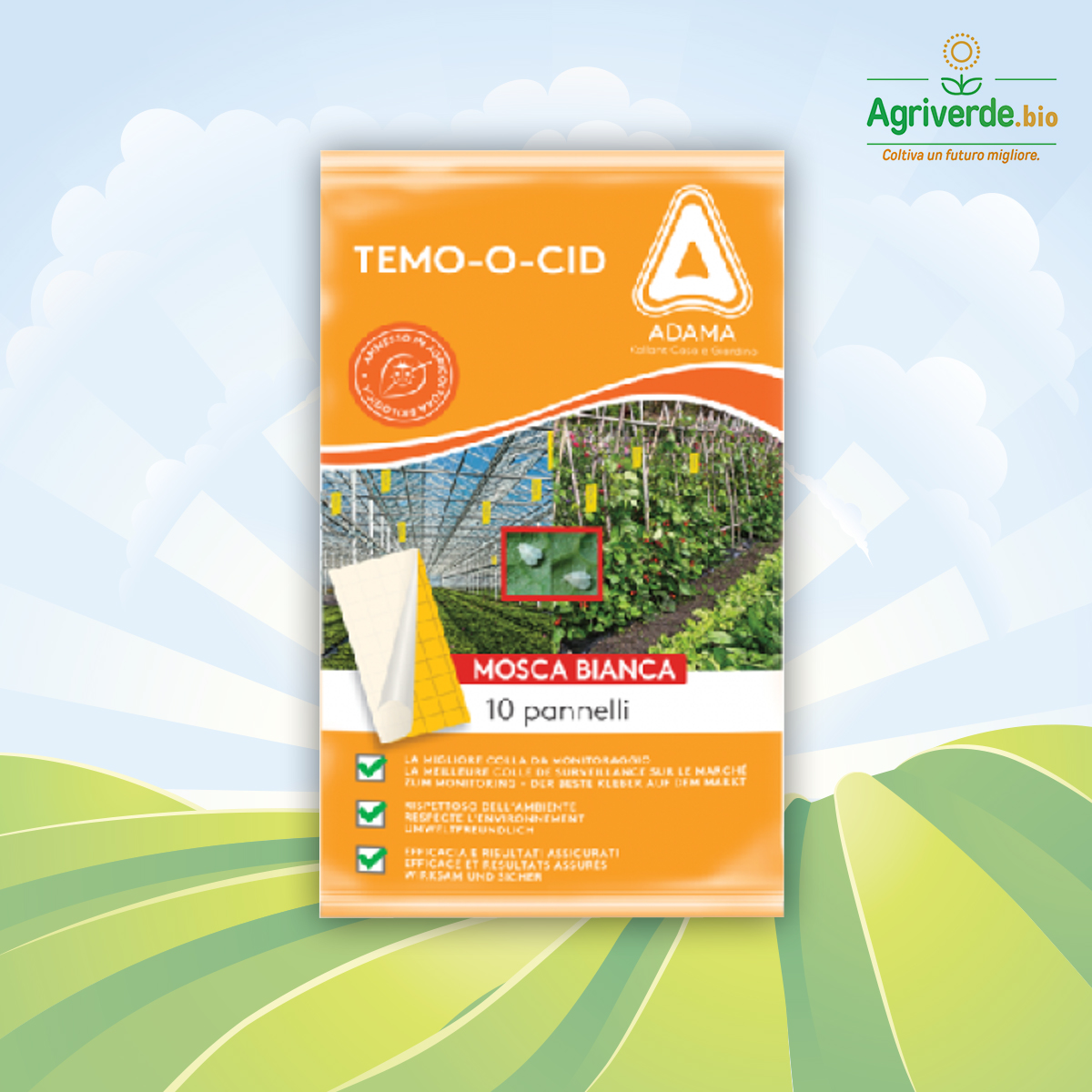 Cid ADAMA TRAPPOLE CROMOTROPICHE TEMO-O-CID 10 PANNELLI PER MOSCA BIANCA 